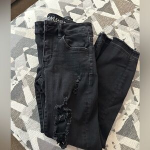 American eagle women’s black leggings size 2  Distressed